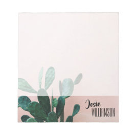 Bloco De Notas Cactus Rosa Moderno