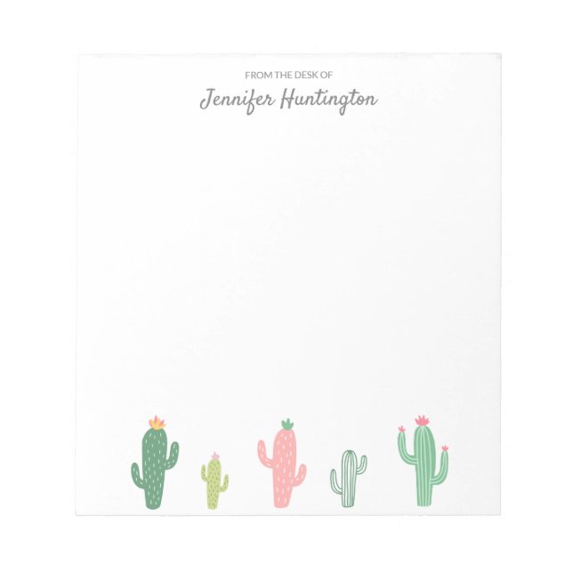 Bloco De Notas Cactus Suculente De Pastel Retroativo Personalizad (Frente)