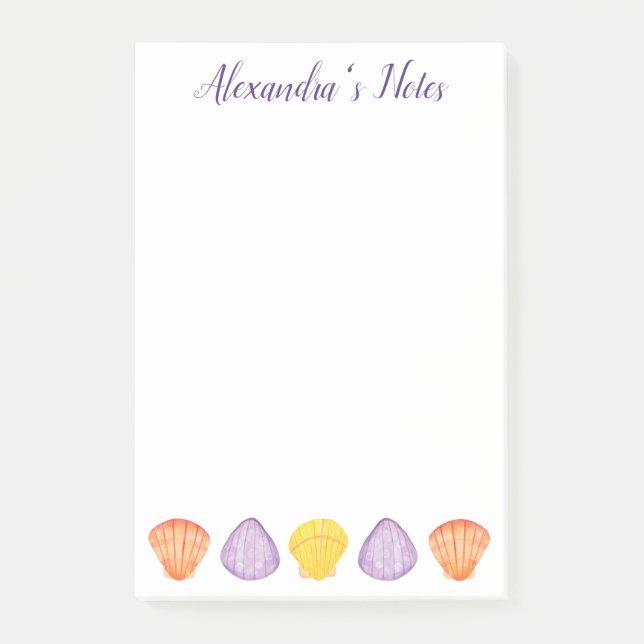 Bloco De Notas Cadeias de Aquarela com Nome (Frente)