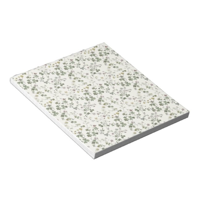 Bloco De Notas Caderno com padrão floral de flores silvestres (Inclinado)