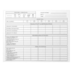 Bloco De Notas Caderno de apicultura - Localizador de apicultura 