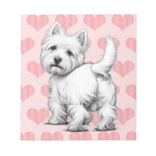 Bloco De Notas caderno de coração de Westie
