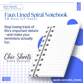 Bloco De Notas Caderno Espiral de Linhas Falsas Notas Post-it® 3M