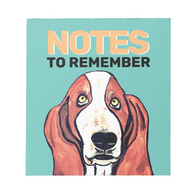Bloco De Notas Caderno Fofo do Basset Hound (Frente)
