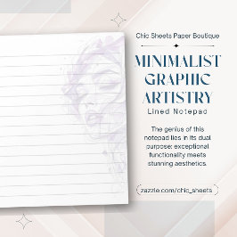 Bloco De Notas Caderno Linhado de Design de Arte Gráfico Minimali