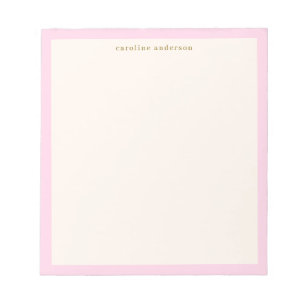 Bloco De Notas Caderno Personalizado com Borda Rosa Soft Minimali