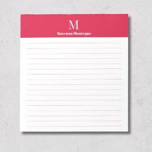 Bloco De Notas Caderno Personalizado Monograma em Linha Clássico 