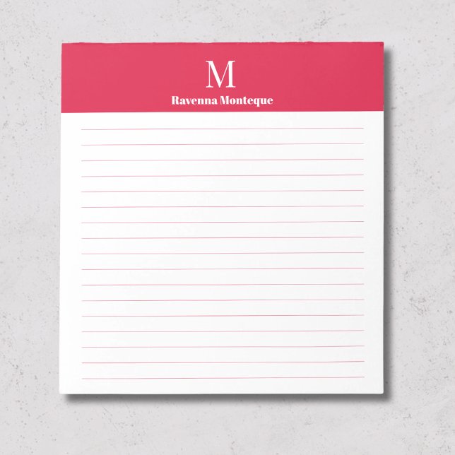 Bloco De Notas Caderno Personalizado Monograma em Linha Clássico  (Criador carregado)