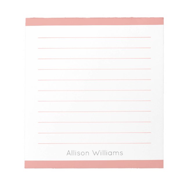 Bloco De Notas Caderno Personalizado Rosa Simples Limpo (Frente)