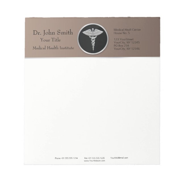 Bloco De Notas Cadubo Médico Profissional de Prata - Notepad (Frente)