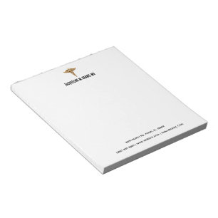Bloco De Notas Caduceu Minimalista Moderno Médico Enfermeira