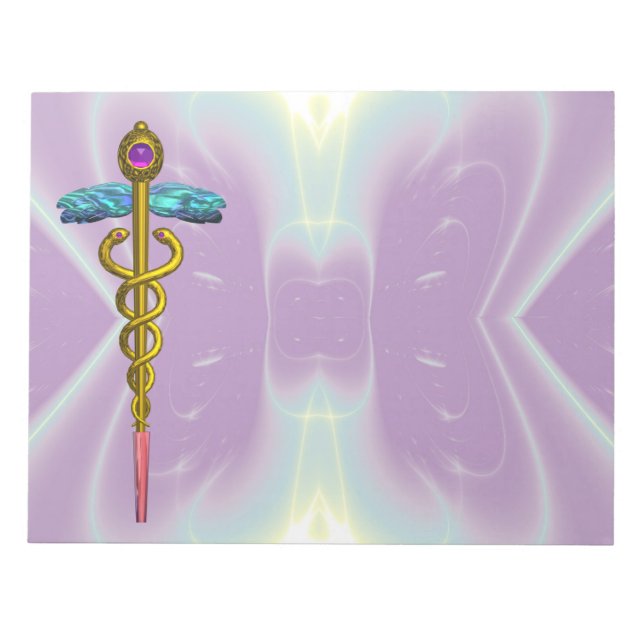 Bloco De Notas CADUCEUS, ametista de ouro vibrante Violet Blue Pu (Frente)