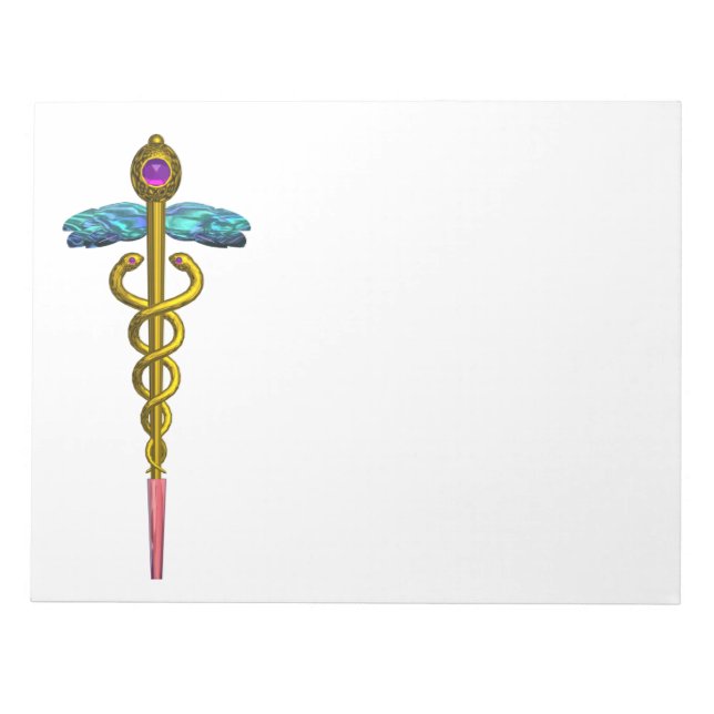 Bloco De Notas CADUCEUS, ametista de ouro vibrante Violet Blue Wh (Frente)