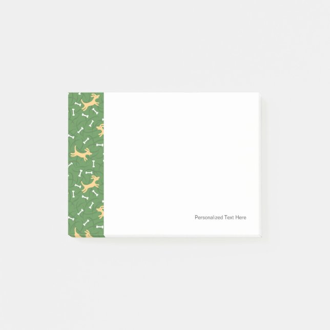 Bloco De Notas cães afortunados com fundo dos ossos (Frente)