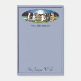 Bloco De Notas Cães Azuis Personalizados Animais Amigos