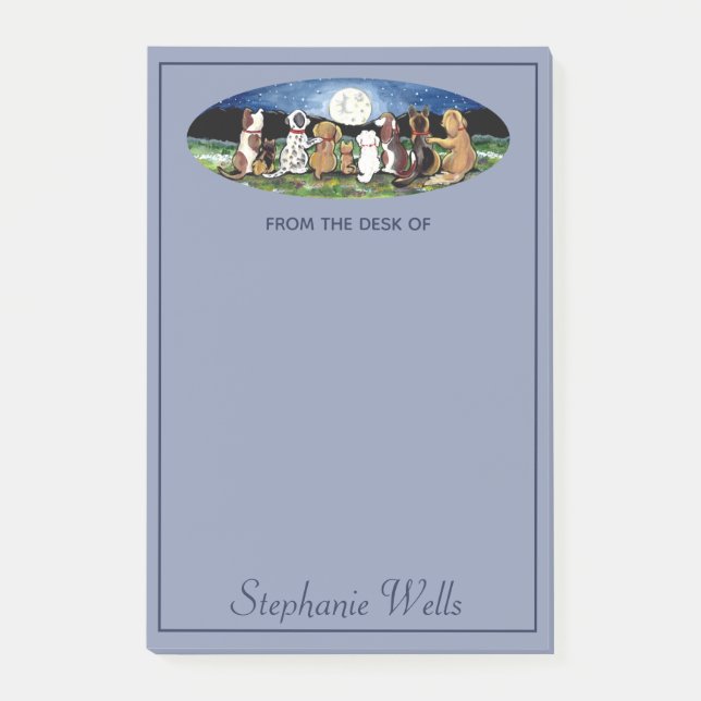 Bloco De Notas Cães Azuis Personalizados Animais Amigos (Frente)