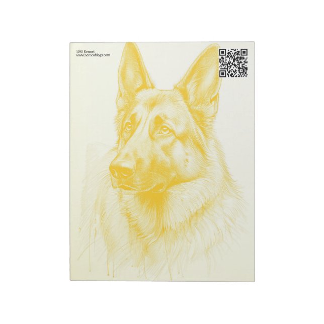 Bloco De Notas Cães de German shepherd de Aquarela (Invertido)