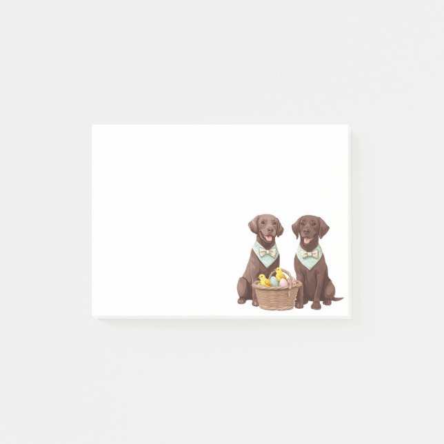 Bloco De Notas Cães de páscoa de chocolate Labrador (Frente)