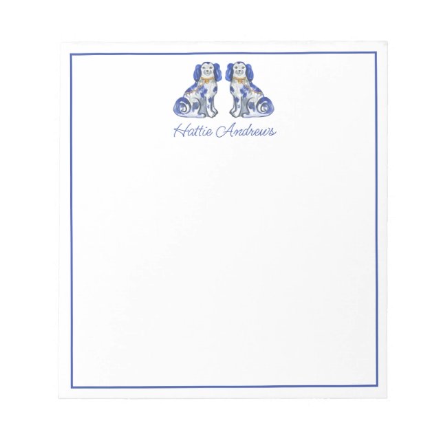 Bloco De Notas Cães de Staffordshire (Frente)