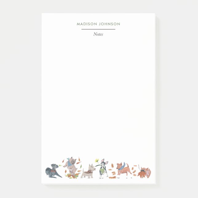 Bloco De Notas Cães fofos monograma (Frente)