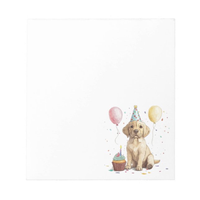 Bloco De Notas Cães Labrador Retriever de Aniversário (Frente)