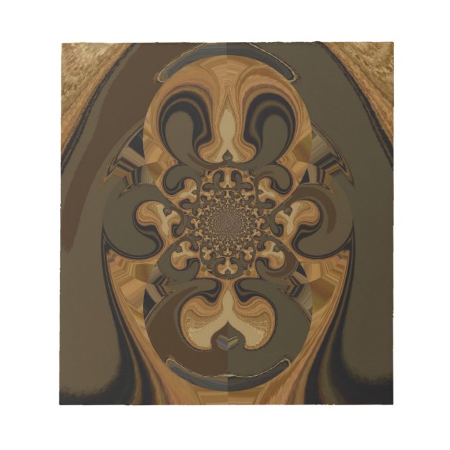 Bloco De Notas Café Castanho Fluido Caleidoscópio Impressão (Frente)