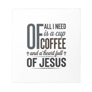 Bloco De Notas Café Cristão Citação de Jesus Camisa Vintage Desig