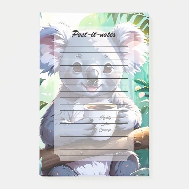 Bloco De Notas Café da Selva de Cozy Koala (Frente)