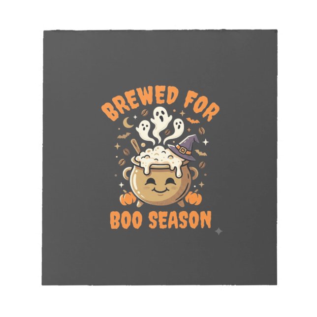 Bloco De Notas Café de Halloween Temporada Boo (Frente)
