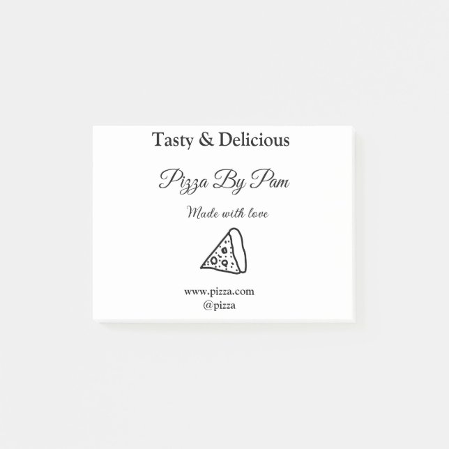 Bloco De Notas Café de pizza desagradável feito com amor adicione (Frente)