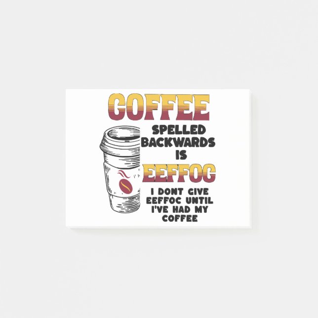 Bloco De Notas Café Ortografado Para Trás (Frente)