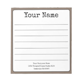 Bloco De Notas Café Simples Marrom Retro Adicione Seu Nome Linha