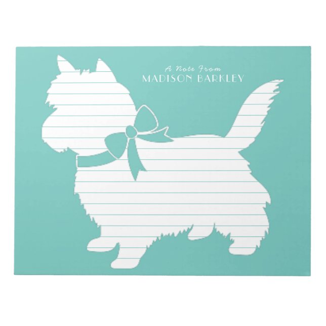 Bloco De Notas Cairn Terrier Cão Cachorrinho (Frente)
