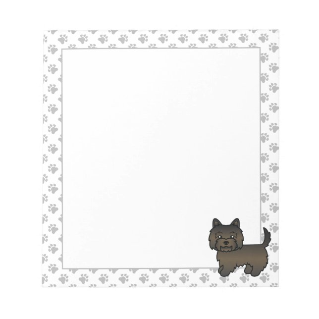 Bloco De Notas Cairn Terrier Marrom Escuro Listrado Cachorro de D (Frente)