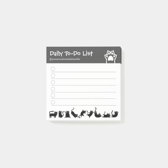 Bloco De Notas Caixa de seleção Gatos Pretos Cujos Gatos Pretos S (Frente)