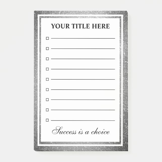 Bloco De Notas Caixa de verificação com brilho cintilante pratead (Frente)