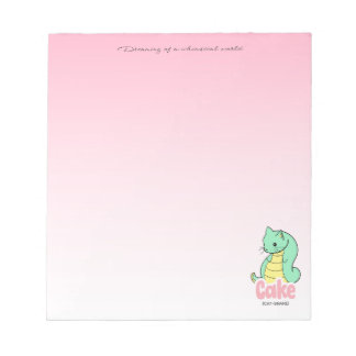 Bloco De Notas Cake (Cat + Snake) Pink Notepad