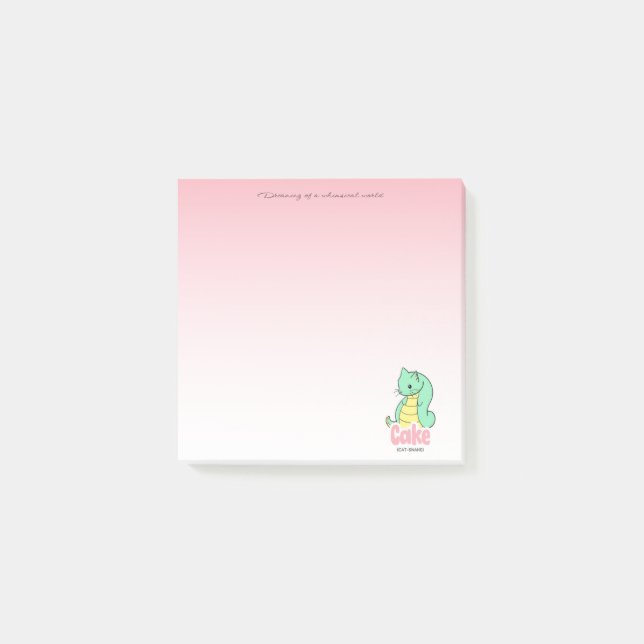 Bloco De Notas Cake (Cat + Snake) Post-it Notes (Frente)