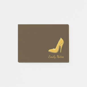 Bloco De Notas Calçado de alto salto Dourado personalizado