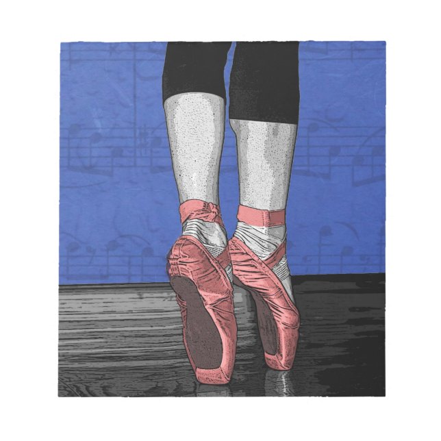 Bloco De Notas Calçados de Balé Ballerina dançantes (Frente)