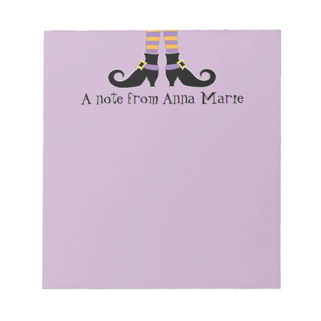 Bloco De Notas Calçados de bruxas brancas (Frente)