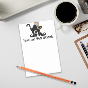 Bloco De Notas Calçados de bruxas brancas e bonitas do Halloween 