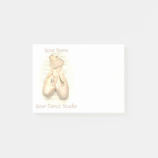 Bloco De Notas Calçados de Pointe do balé pintados personalizados (Frente)