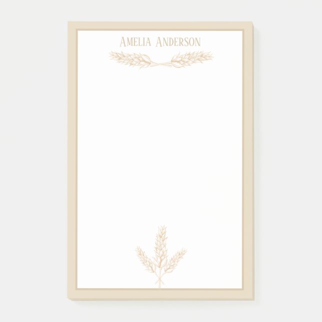 Bloco De Notas Calços de Trigo de Fábrica | Personalizado (Frente)