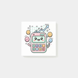 Bloco De Notas Calculadora Pastel Kawaii Adesivo de Finanças para