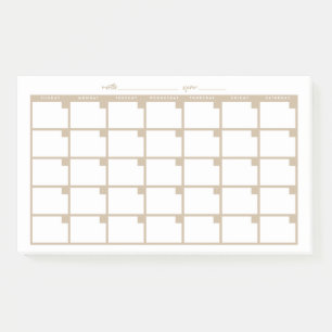Bloco De Notas Calendário de Nota Adicionais Não Atualizado - Tan