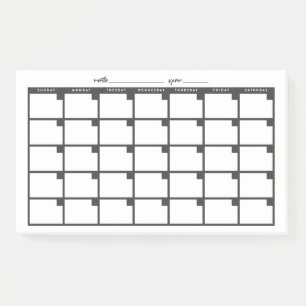 Bloco De Notas Calendário de Nota Fixa Não Atualizado - Preto
