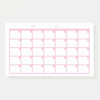 Bloco De Notas Calendário de Notas Digitais Não Atualizado - Rosa