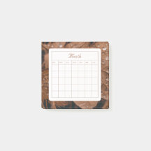 Calendário de Programação Mensal Simples Castanho