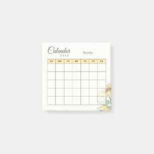 Bloco De Notas Calendário do Planejador Mensal Amarelo e Preto
